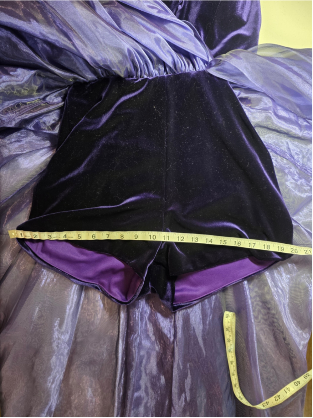 Mac Duggal Purple Velvet Halter Romper Gown Overskirt Pageant OOC Fun Fashion - Picture 14 of 15